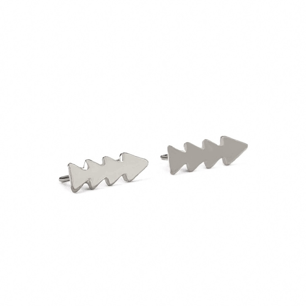2/$20! Silver Mini Arrow Ear Crawler Earrings - Picture 3 of 8
